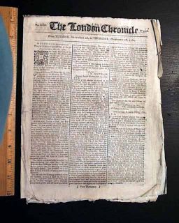 1780 Charles Cornwallis Proclamation Revolutionary War Old Newspaper 