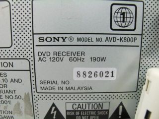 Sony AVD K800P CD DVD Video CD 5 Disc Changer Player