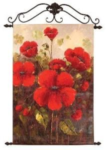 Garden Red Poppies Canvas Art Oil Painting Wall Hanging