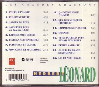   Leonard Les Grandes Chansons CD 1994 Canada Titre Inédit
