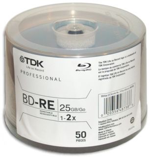 25 GB TDK 2X BLU RAY BD REs (rewritable) (Archival grade) . Product 
