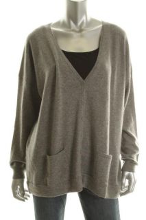 Cece New Gray Cashmere Long Sleeve V Neck Cardigan Sweater M L BHFO 