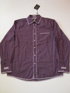 Cedric Purple Plaid English Laundry LS Shirt Longsleeve Mens Button Up 