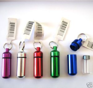5pc Small Pill Containers w Key Chain Water Resistant