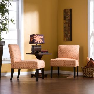 CLOSEOUT 2 Lorna Slipper Chairs Tangelo Orange Armless Chair Retro New 