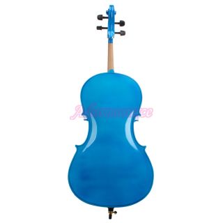   Full Size Professional Sound Blue Cello Bag Bow Rosin Bridge