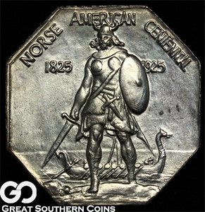 1925 Norse American Centennial Medal THICK NEAR GEM BU++ ** NICE