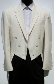 Ivory Chaps 6 Button Tuxedo Tailcoat Theater Dickens Christmas Carol 