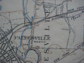   Electric Railroad Map Painesville Chardon Ohio Geauga County