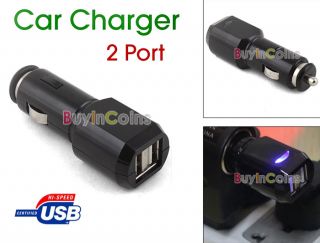 Dual 2 Port USB Car Charger for iPhone iPod MP3 500mAh