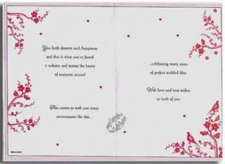 Mom and Dad Open Anniversary Card   Large WL042