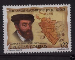 Uruguay SC 1888 MNH Stamp Spanish Emperor Charles V Map CV$6