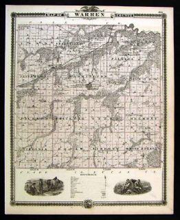 1875 Iowa Map Warren Indianola Chariton Grand Junction