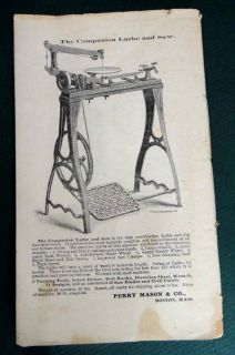 antique Victorian Wood Carving Tool Book Lathe Catalog Perry Mason 