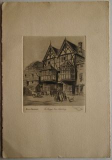 English Etching Charles Dickens Novel George Inn Salisbury  
