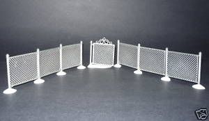 Dept 56 Snow Village Chain Link Fence with Gate Mint Set Retired 