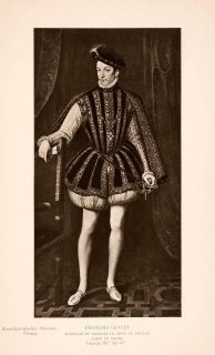 1939 Photogravure Francois Clouet Charles IX King France Costume 