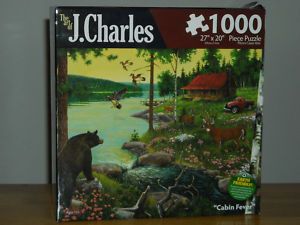 Charles Puzzle Cabin Fever Bear Deer Ducks  1000 Piece 