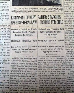 Great Charles Lindbergh Baby Kidnapping 1st Report Hopewell NJ 1932 NY 