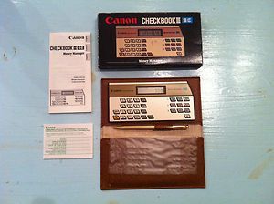 Rare Vintage Canon Checkbook III Calculator with Wallet Case, Pen 