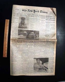   SHOOTINGS Austin TX Texas Sniper Charles Whitman 1966 NYC Newspaper
