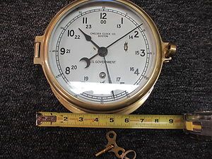 Chelsea Clock Co Boston U s Government Solid Brass SHIP Clock 1945 
