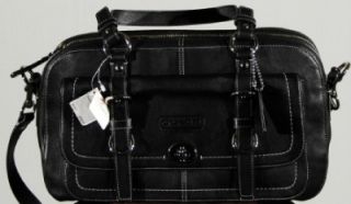 Coach Purse Black Chelsea Leather Satchel Purse Shoulder Bag 14017 