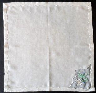   Hand Embroidered Linen Organdy Madeira 16 PC Placemat Set