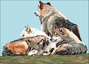 Wolf Pack Southwest Wild Animals Wolves Cross Stitch
