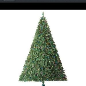 7ft DIAMOND PEAK CHRISTMAS TREE WITH COLORED LIGHTS JACLYN SMITH 7FT X 