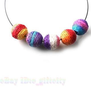   Colorful Cords Coverd Arcylic Bead Charms Fit Jewelry Making 20mm