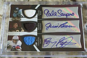 2009 Topps Triple Threads Barry Sanders Sayers Brown Triple Auto 