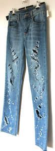 CHEAP MONDAY Denim RIPPED Torn Holes DISTRESSED Jeans 32 x 34 FREE 