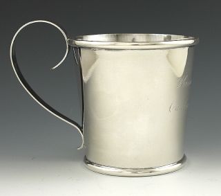 19th Century GB Foster Boston Coin Silver Cup Mug