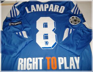 Chelsea Lampard Long Sleeve Soccer Jersey Champions 2012 Match Day vs 