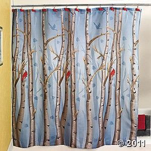  Birch Decor Complete Bathroom Rug and Shower Curtain Set New