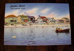 Linen Postcards Chalker Beach Old Saybrook Ct Conn