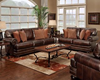 Newport Upholstery Chesterfield Bonded Leather 3pc Stationary Sofa Set 