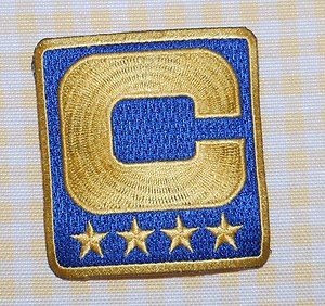Eli Manning New York Giants 4 Star Gold Captain Patch In Blue Gold 