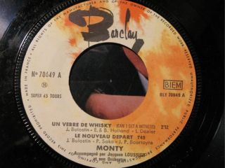 Monty Un Verre de Whisky SI Tu Crois Nouveau Depart EP 1964 Barclay VG 