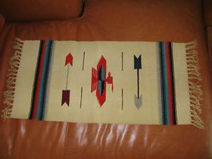 Vintage Chimayo New Mexico Pictorial Small Rug 2