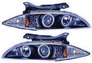 IPCW Chevy Cavalier 1995 1999 Headlights Projector Black Housing, Blue 