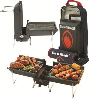   Hibachi Triple Combo Charcoal Barbecue Grill, Carry Bag & Rotisserie
