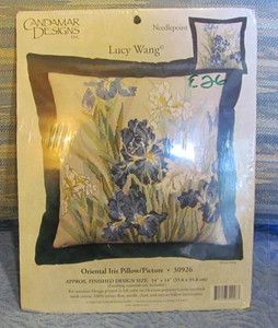 Candamar Designs Oriental Iris Pillow Picture SEALED Complete Kit 
