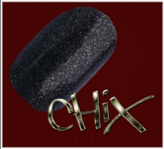 Chix Nail Wraps Metallic Charcoal Glitter Fingers Toes Foils Stickers 