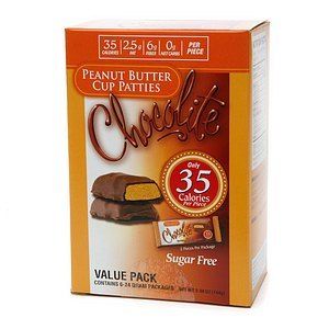 Chocolite Sugar Free Chocolate Packs Peanut Butter Cup Patties 6 Ea 