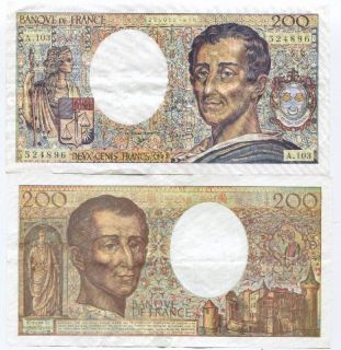 france 200 francs banque de france 1992 pick 155e grade xf no pinholes 