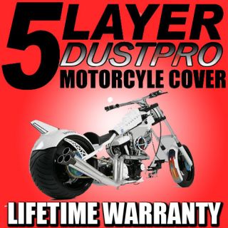 Motorcycle Chopper Bike Extended 5 Layer Moto Cover Outdoor Rain Snow 