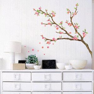 CHERRY BLOSSOM Tree Adhesive Removable Wall Decor Accents Peel Stick 
