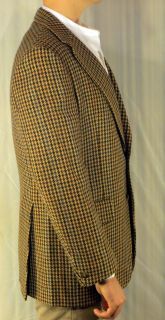 Chester Barrie Houndstooth Striped Brown Sport Coat Jacket Blazer Sz 